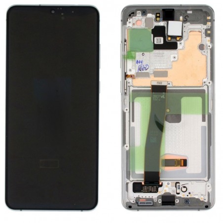 Samsung SERVICE PACK Display LCD ORIGINALE + Frame (SENZA CAMERA) Per Galaxy S20 ULTRA G988 | Bianco