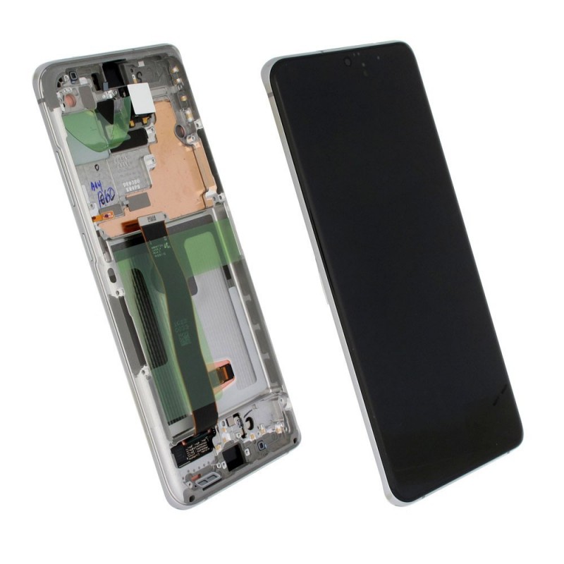 Samsung SERVICE PACK Display LCD ORIGINALE + Frame (SENZA CAMERA) Per Galaxy S20 ULTRA G988 | Bianco