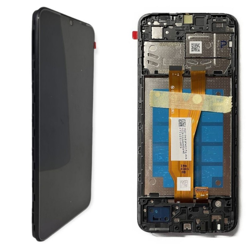 Samsung SERVICE PACK Display LCD ORIGINALE + Frame Per Galaxy A032 A03 Core 2022 | Nero