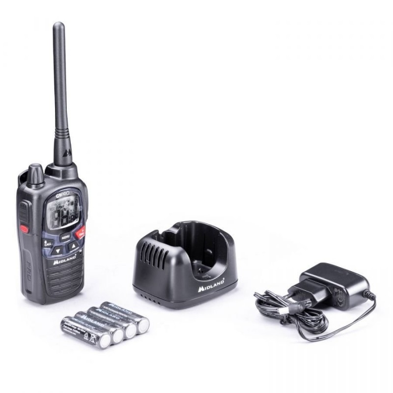 MIDLAND G9 PRO RADIO WALKIE TALKIE WITH DESKTOP CHARGER 4 1800MAH BATTERIES INCLUDED MIDLAND G9 PRO RADIO WALKIE TALKIE WITH DESKTOP CHARGER 4 1800MAH BATTERIES INCLUDED