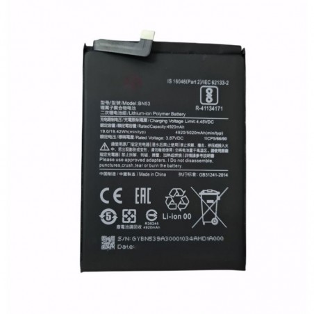 Foto di Batteria Compatibile BN53 Per Xiaomi Redmi Note 9 Pro / Redmi Note 10 Pro | M2003J6B2G M2101K6G - PRC