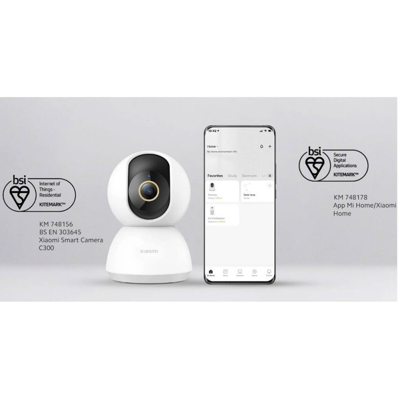 Xiaomi Mi Smart IP Camera C300 2k Home Security Camera Interno 360° 1296p Rilevamento di Movimento