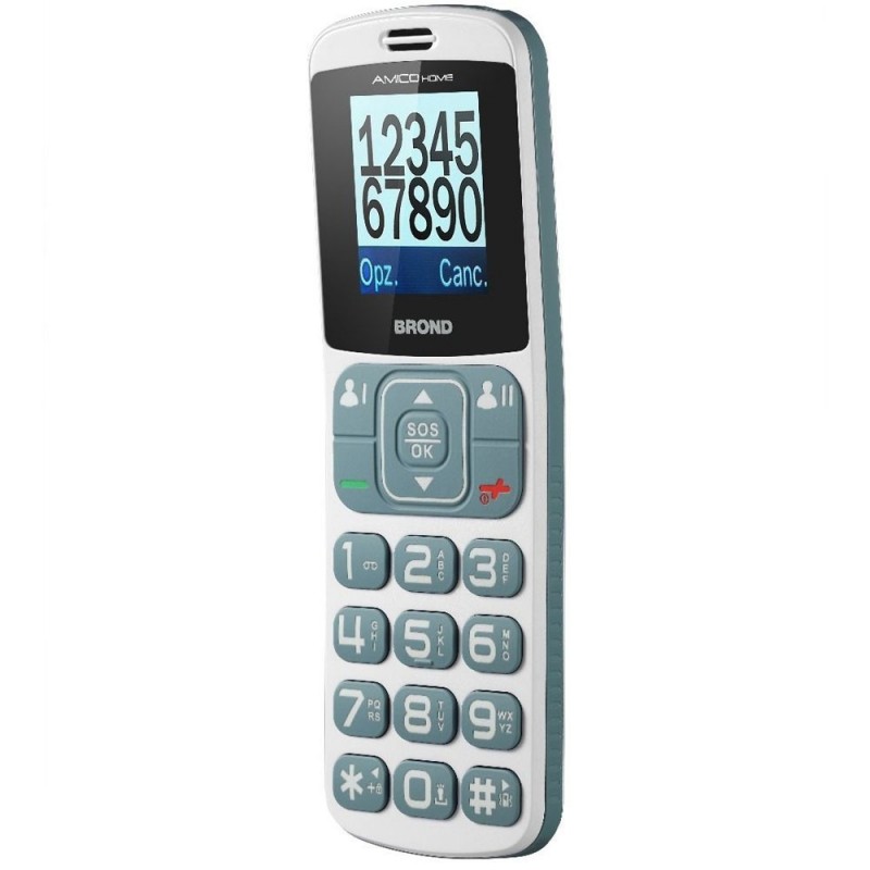 BRONDI Amico Home Telefono Cellulare Senior DualSim Controllo Remoto | Bianco e Grigio