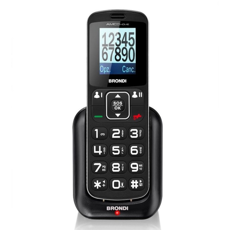 BRONDI Amico Home Telefono Cellulare Senior DualSim Controllo Remoto | Nero