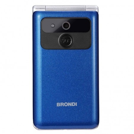 BRONDI Amico Prezioso Senior Cell Phone Dual SIM 1.3 MP Camera Remote Control | Metal Blue