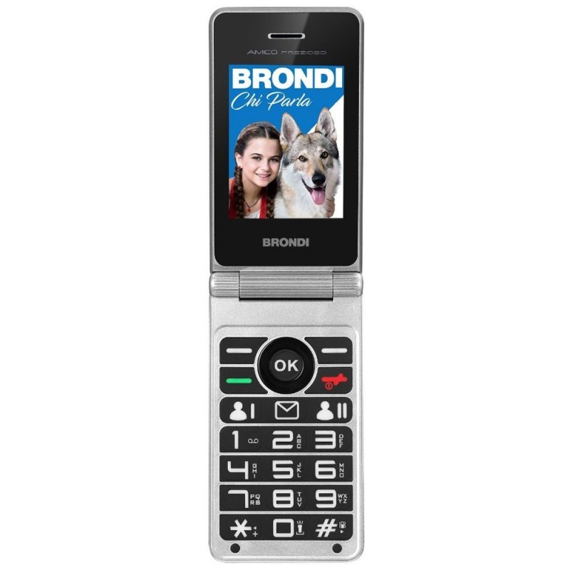 BRONDI Amico Prezioso Telefono Cellulare Senior DualSim Fotocamera 1.3 MP Controllo Remoto | Nero