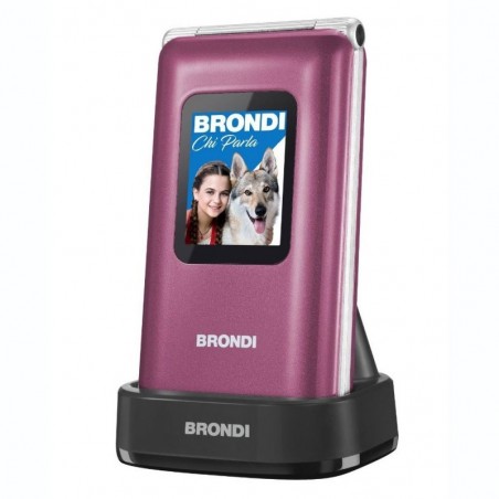 BRONDI Amico Prezioso Senior Cell Phone Dual SIM 1.3 MP Camera Remote Control | Purple