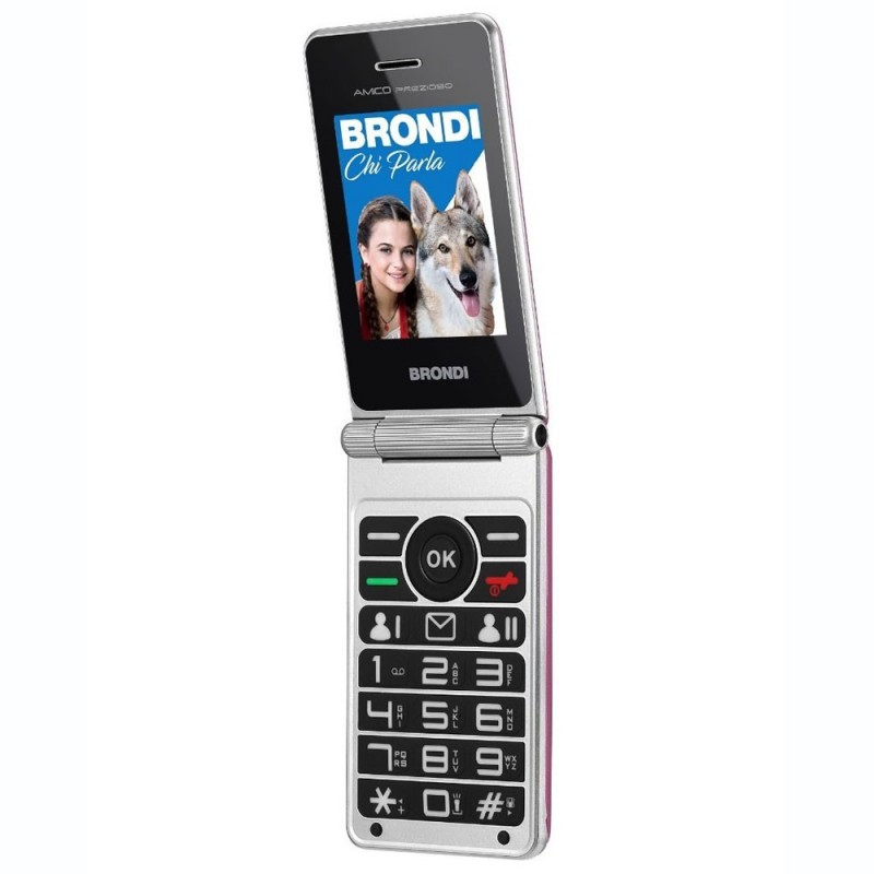 BRONDI Amico Prezioso Telefono Cellulare Senior DualSim Fotocamera 1.3 MP Controllo Remoto | Viola