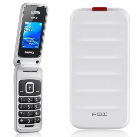 Acquista BRONDI FOX GSM Quadri Band Telefono Cellulare Dual Sim a Conchiglia | Bianco in vendita
