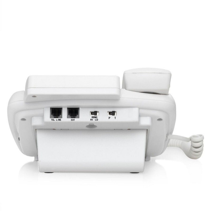 BRONDI Bravo 90 LCD Telefono Fisso per Anziani Fascia Senior Grandi Tasti Ampio Display Vivavoce | Bianco