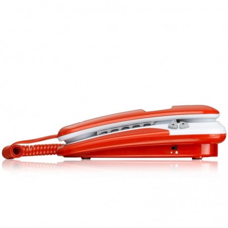 Brondi KENOBY CID Telefono Fisso Display Identificativo del Chiamante | Rosso e Bianco