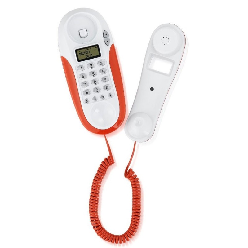 Brondi KENOBY CID Landline Phone with Caller ID Display | Red and White
