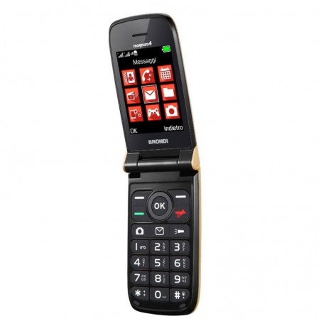 Brondi MAGNUM 4 Cellulare GSM QUADRI band Maxi Display Dual Sim Fotocamera | Gold