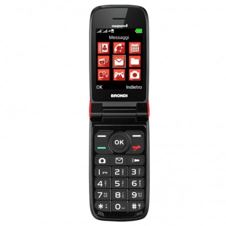 Brondi MAGNUM 4 Cellulare GSM QUADRI band Maxi Display Dual Sim Fotocamera | Rosso