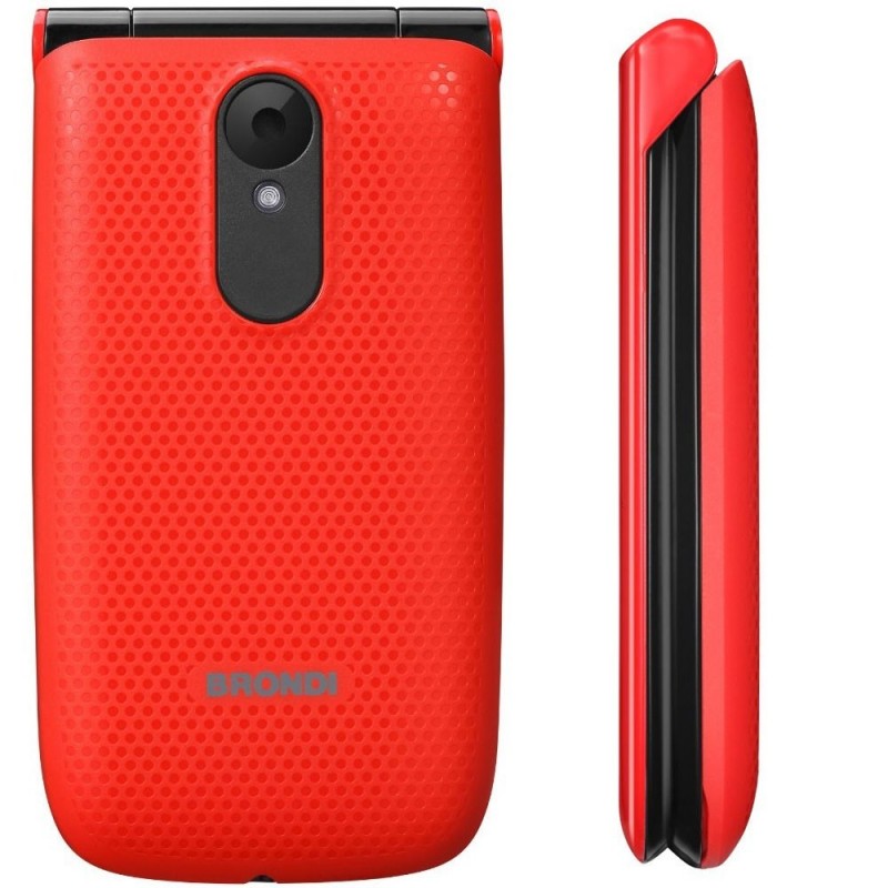 Brondi MAGNUM 4 GSM Quad Band Cell Phone with Maxi Display, Dual Sim, Camera | Red