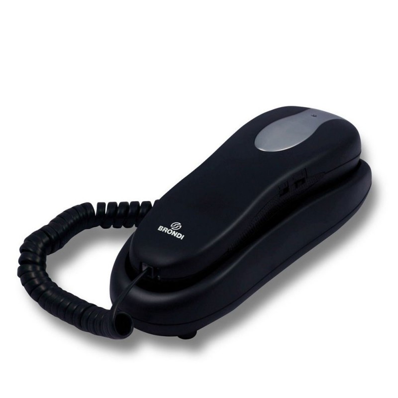 Brondi NEMO Landline Phone with Convenient Keys and 10-Number Address Book | Black