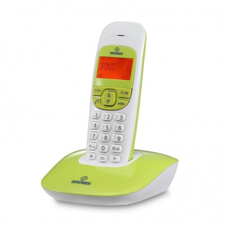 Photo of Brondi NICE Telefono Cordless Design Volume Regolabile Display Grande | Bianco e Verde - Brondi