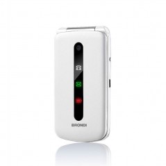 Brondi PRESIDENT Cellulare Ultra Sottile e con Icone LED sul Flip Fotocamera 1.3MP Dual Sim | Bianco