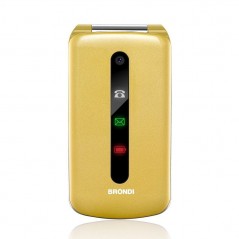 Discover Brondi PRESIDENT Cellulare Ultra Sottile e con Icone LED sul Flip Fotocamera 1.3MP Gold details