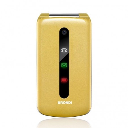 Immagine prodotto Brondi PRESIDENT Cellulare Ultra Sottile e con Icone LED sul Flip Fotocamera 1.3MP Dual Sim | Gold