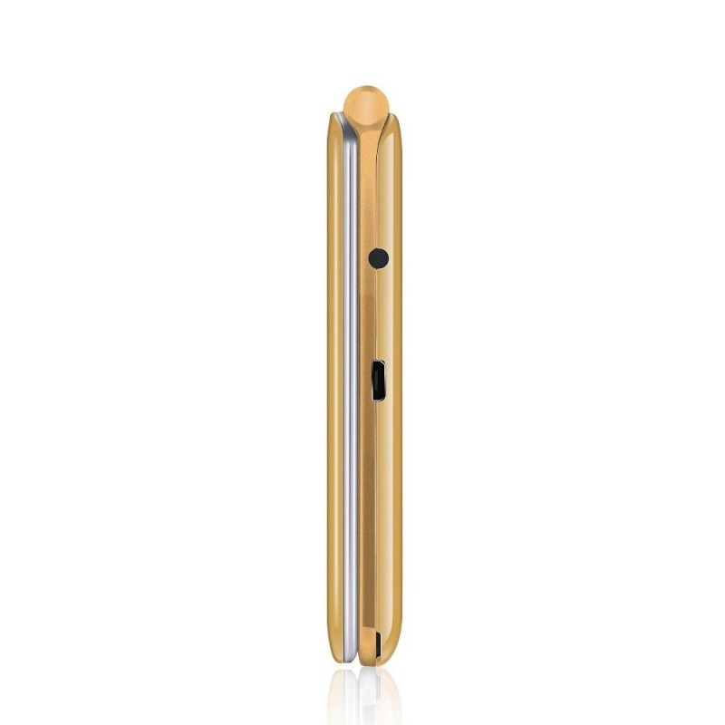 Brondi PRESIDENT Ultra-Thin Mobile Phone with LED Icons on the Flip, 1.3MP Camera, Dual Sim | Gold