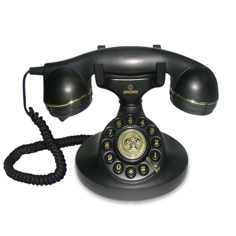 Brondi VINTAGE 10 Retro Design Landline Phone with Adjustable Volume | Black