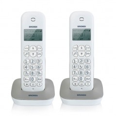 Brondi BRONDI GALA TWIN Telefono Cordless Funzione ECO DECT Schermo Grande Sveglia | Bianco for sale