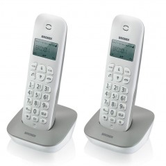 Compra BRONDI GALA TWIN Telefono Cordless Funzione ECO DECT Schermo Grande Sveglia | Bianco Grigio online