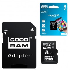 Immagine prodotto GoodRam MicroSD 8GB Classe 4 + Adattatore