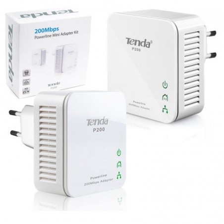 Acquista Tenda Powerline P200 KIT AV 200Mbps Extender Starter Kit 2 Adattatori N300 in vendita