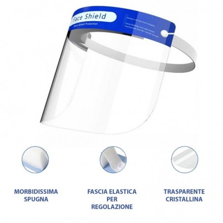 Product image Protective Face Visor in Transparent Plexiglass Splash Guard with Elastic 1pc