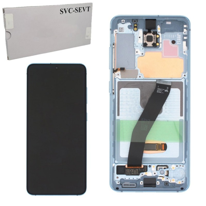 Samsung Service Pack Original LCD Display + Frame Galaxy S20 4G G980 5G G981 | Blue | NO CAM