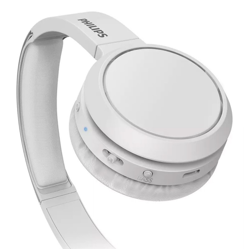 Philips Bluetooth Headphones with Bass Boost Button Wireless Over-Ear Headphones TAH4205 | White Philips Bluetooth Headphones with Bass Boost Button Wireless Over-Ear Headphones TAH4205 | White
