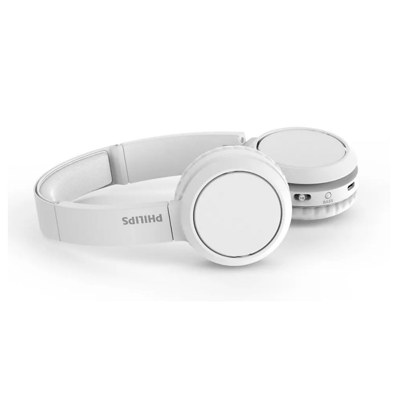 Philips Cuffie Bluetooth Con tasto Bass Boost Cuffia Wireless Over Ear TAH4205 | Bianco