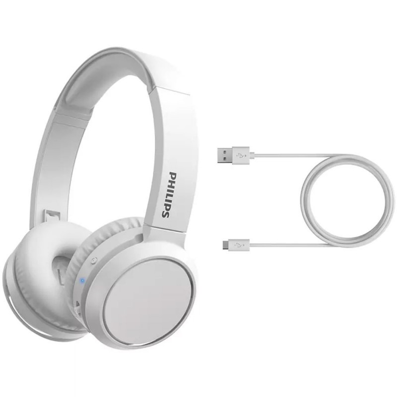 Philips Bluetooth Headphones with Bass Boost Button Wireless Over-Ear Headphones TAH4205 | White Philips Bluetooth Headphones with Bass Boost Button Wireless Over-Ear Headphones TAH4205 | White