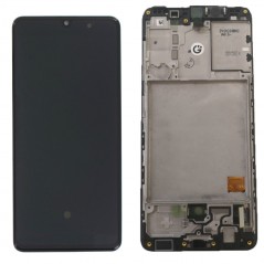 Samsung SERVICE PACK Display LCD ORIGINALE + Frame Per Galaxy A415 A41 | Nero