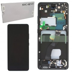Foto di Samsung SERVICE PACK Display LCD ORIGINALE + Frame Per Galaxy G998 S21 ULTRA | Phantom Black Nero | NO CAMERA - Samsung