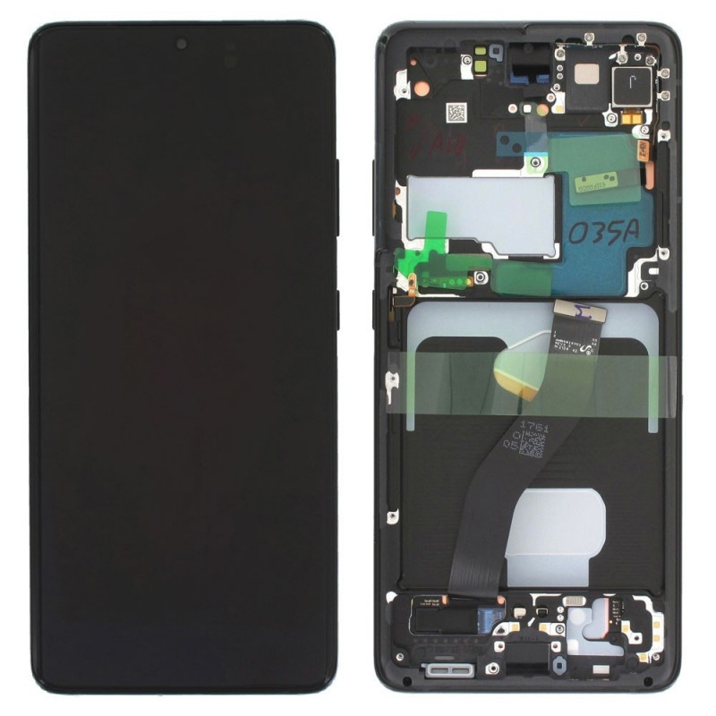 Samsung SERVICE PACK Display LCD ORIGINALE + Frame Per Galaxy G998 S21 ULTRA | Phantom Black Nero | NO CAMERA