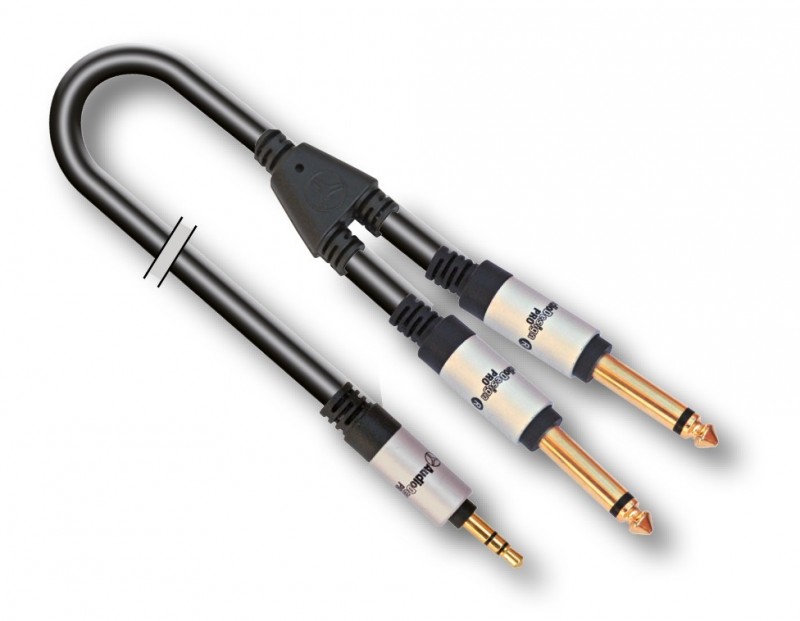 AUDIODESIGN PRO Cavo Riduttore X-PRO da 1 Jack 3,5" Stereo a 2 Jack 6,3" Mono - Adattatore 3 mt AUDIODESIGN PRO Cavo Riduttore X-PRO da 1 Jack 3,5" Stereo a 2 Jack 6,3" Mono - Adattatore 3 mt