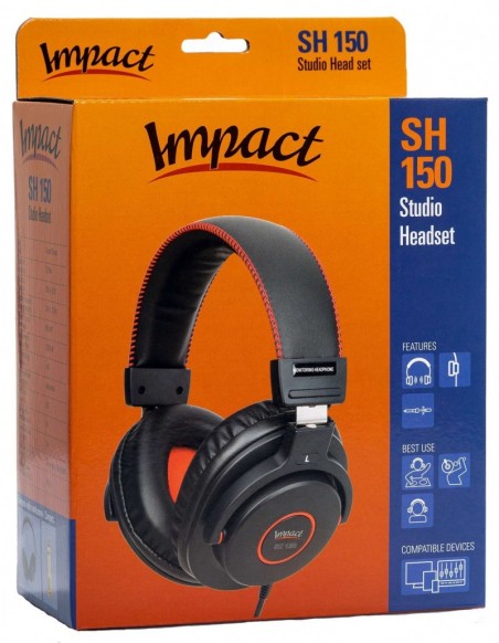 Acquista AUDIODESIGN PRO IMPACT SH150 Cuffia Pro Studio ON-EAR con cavo Staccabile da 3 mt in vendita