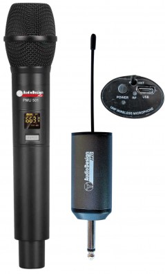 Compra AUDIODESIGN PRO PMU 501 Microfono Wireless UHF 48Ch Con Ricevitore e Adattatore Jack 6.3 a 3.5 online