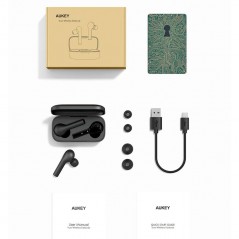Scopri Aukey EP-T21 Auricolare Bluetooth Move Compact 2 True Wireless con Custodia di ricarica | Nero in dettaglio