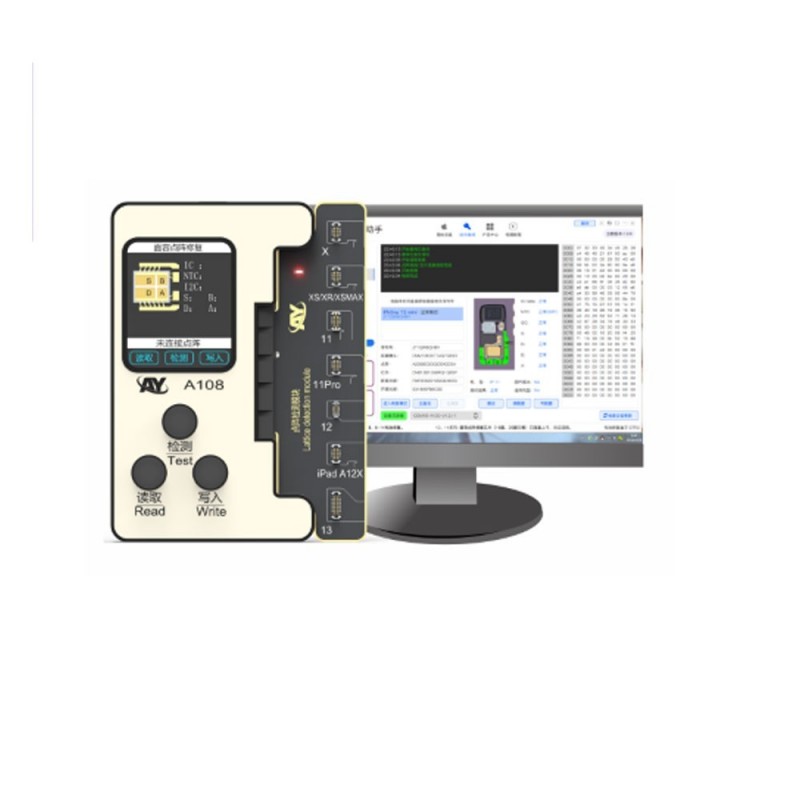 AY A108 Programmatore Per APPLE IPHONE | Completo di 2 Moduli | Riparazione Face ID | Riparazione Batteria |