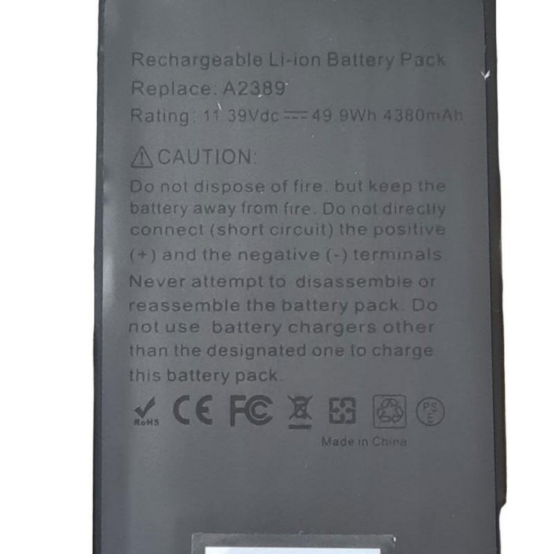 Compatible Battery for Apple MacBook Air 13 A2237 (2020) A2389 - 4380mAh