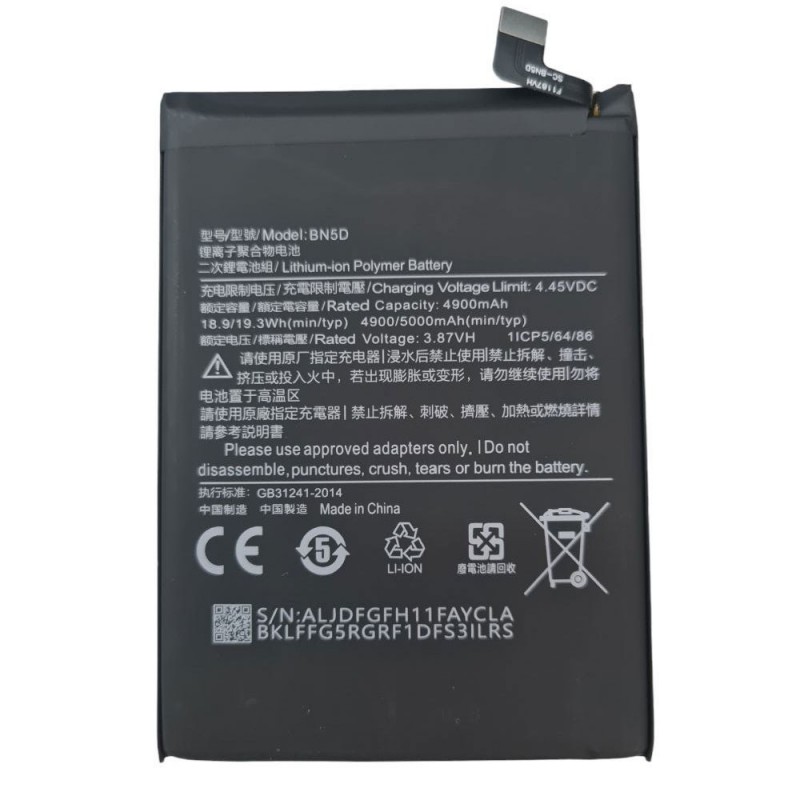 Compatible Battery BN5D forXiaomi Redmi Note 11 / 11S / 12s / Poco M4 Pro | 4G Compatible Battery BN5D forXiaomi Redmi Note 11 / 11S / 12s / Poco M4 Pro | 4G
