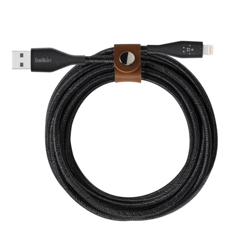 Belkin BOOST CHARGE DURATEK USB-A to Lightning Charging Cable + Strap | Black Belkin BOOST CHARGE DURATEK USB-A to Lightning Charging Cable + Strap | Black
