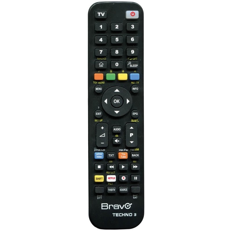 Bravo Telecomando Programmabile TECHNO 3 a Tre Banchi di Memoria Per TV, DTT, VCR, DVD, SAT o SKY