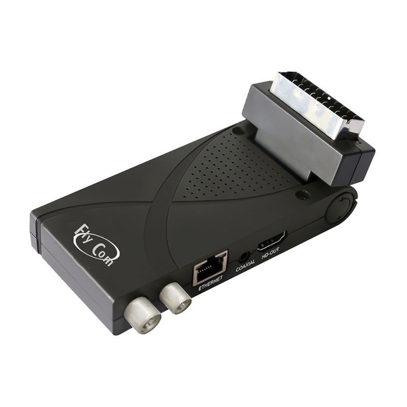 FlyCom SST2-PLAYER Decoder Digitale Terrestre Scart Sticker DVB-T2 Full HD H.265 Ricevitore TV