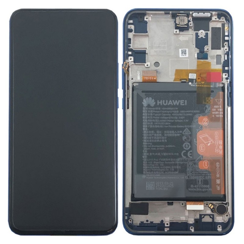 Huawei Service Pack Original LCD Display + Frame and Battery for P Smart Z STK-LX1 | Blue