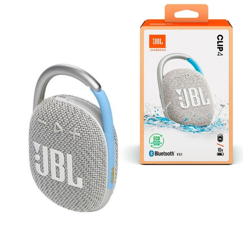 JBL CLIP 4 Eco Bluetooth Speaker Portable Waterproof and Dustproof IP67 Case | White